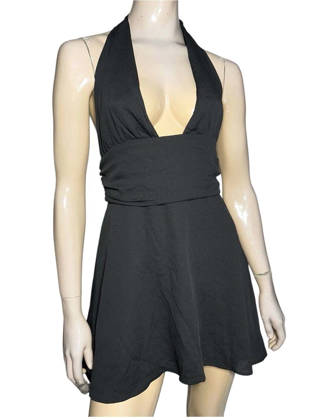 White Fox Boutique NWT Women’s Size XL Black Sweet Fantasy Halter Mini Dress